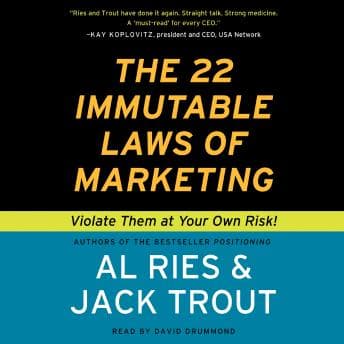 22 Immutable Laws of Marketing audiobook cover